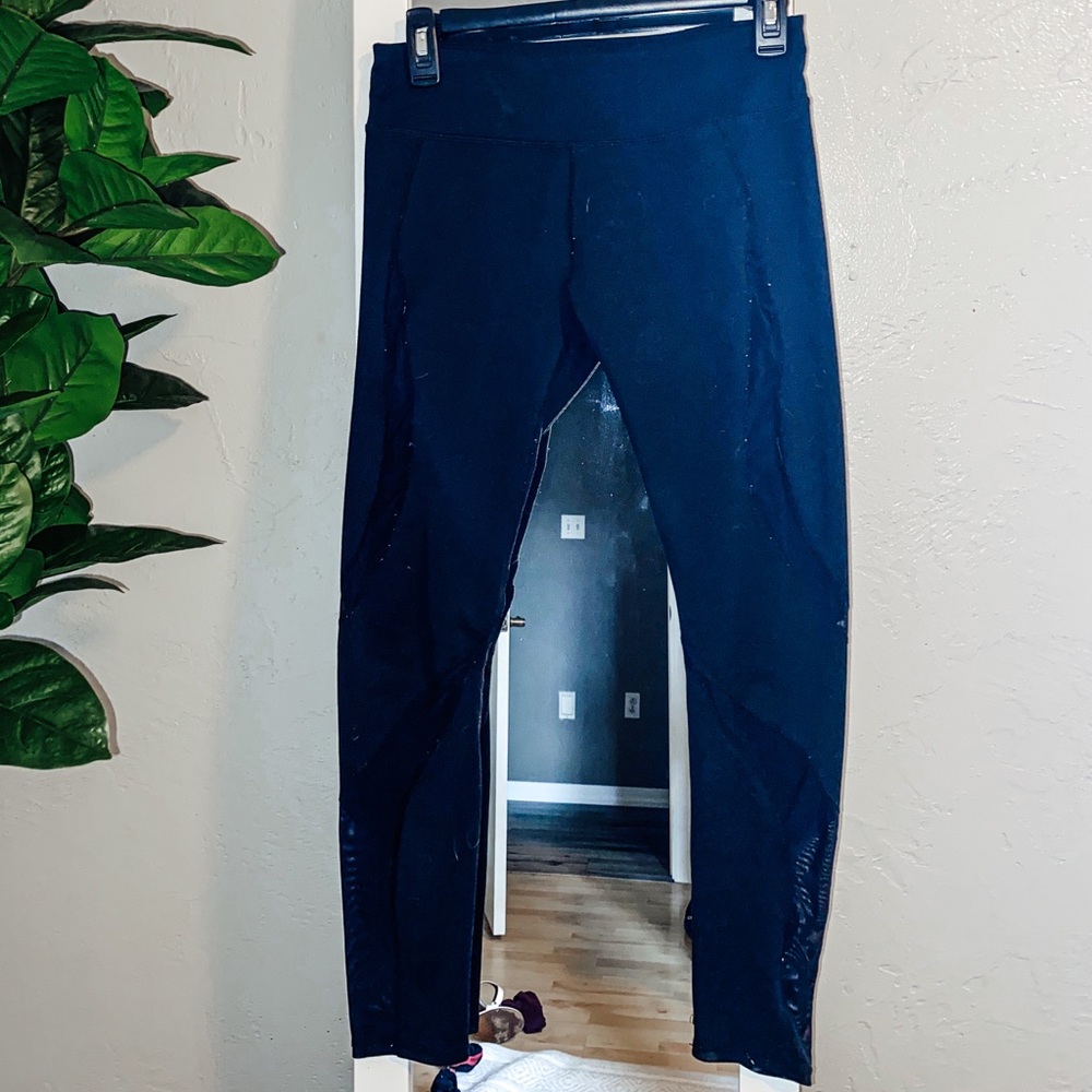 Fabletics Sheer Sided Black Leggings